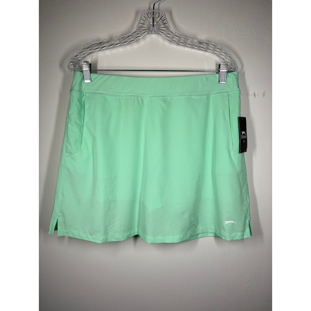Slazenger Womens Skort L Frosted Mint Tech Perf Woven Golf Tennis Athletic Skirt